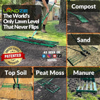 Landzie AeroLeveler - The Lawn Leveling Rake That Never Flips - Patented 48" inch Wide Pneumatic Lawn Level for Yard, Dirt, Soil, Sand, Provides Stability and Control (Pneumatic 48" Leveling rake)