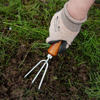 Hand Cultivator Garden Tool 3 Claws - Heavy Duty Japanese Steel with Wood Handle - Manual Small Hand Rake Tiller for Weeding, Digging, Cultivating and Aerating Soil - Made in Japan