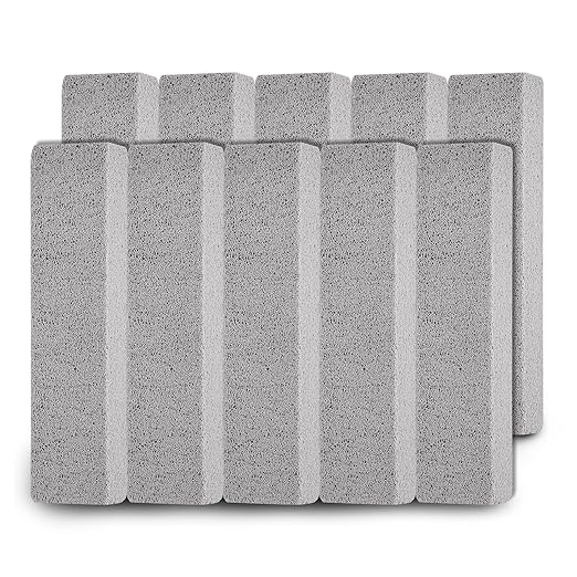 10 PCS Scouring Stick, Pumice Stone for Toilet Bowl Cleaning, Scouring Stick Remove Toilet Bowl Hard Water Rings, Calcium Buildup and Rust Suitable for Cleaning Household Bath Kitchen Pool Stove Grill