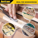 HURRICANE 4 Piece Wood Chisel Set for Woodworking. CR-V Steel Beveled Edge Blades with Safety Caps. Durable PVC High Impact Handle, for Precision Carving & DIY Projects (1/4", 1/2", 3/4", 1")