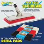 STAR BRITE Large Scrub Pad with Flexible Head Scrubber - Medium Texture (Red) - Attach to Extension Handle for an Extra 3’-10’ of Reach (040124)