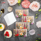 Geyee 50 Packs Facial Tissue Travel Packs Disposable Pocket Tissues for Wedding Guest Travel School Purse Home Supplies, 500 Sheets 3 Ply(Retro Flower)