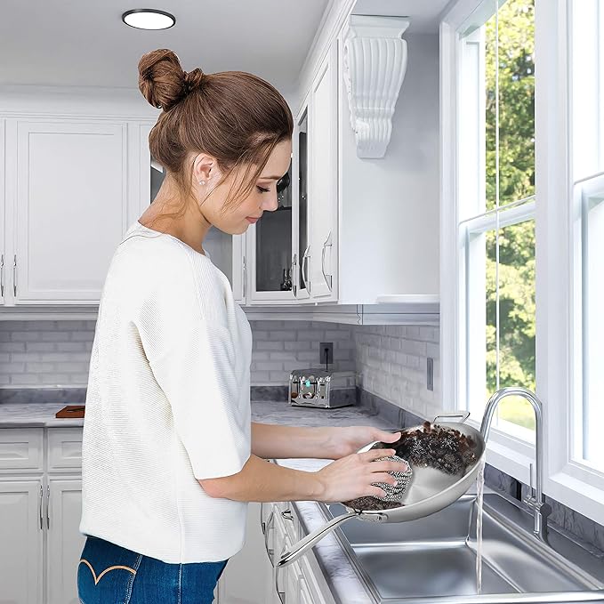 12 Pack Stainless Steel Scourers by Scrub It – Steel Wool Scrubber Pad Used for Dishes, Pots, Pans, and Ovens. Easy scouring for Tough Kitchen Cleaning. (Large (50 gram))