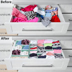 Simple Houseware 4-Pack Drawer Organizer Set - Closet Dividers for Underwear, Socks, Bras, Scarves, Ties - Foldable Non-Woven Storage Boxes, Turquoise