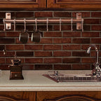 Dseap Pot Rack - Pots and Pans Hanging Rack Rail with 8 Hooks, Double Bars, Pot Hangers for Kitchen, Wall Mounted, Antique Copper