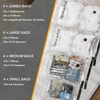 SpaceAid 20 Pack Vacuum Storage Bags, Space Saver Sealer Compression Bags for Comforters, Blankets, Pillows, Bedding, Clothes (4 Jumbo/4 Large/4 Medium/4 Small/4 Roll)
