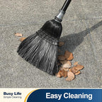 Yocada Broom Commercial Indoor Outdoor Broom 55.5 inch Tall for Courtyard Garage Lobby Mall Market Floor Home Office Leaves Stone Dust Rubbishb Black