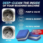 Washing Machine Cleaner Pro Tablets for Pet Owners - 42 Pack, Front & Top Load Washer Deep Cleaning, Septic Tank Safe, HE Support, Remove Stubborn Pet Hair, Eliminates Smells, Prevents Dander Build-up