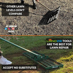 LANDZIE - The Original Lawn Leveling Rake – 48" Steel Handle Yard Leveler, Lawn Level Tool for Creating a Flat Surface - Works for Soil, Dirt, Topdressing, and Ground