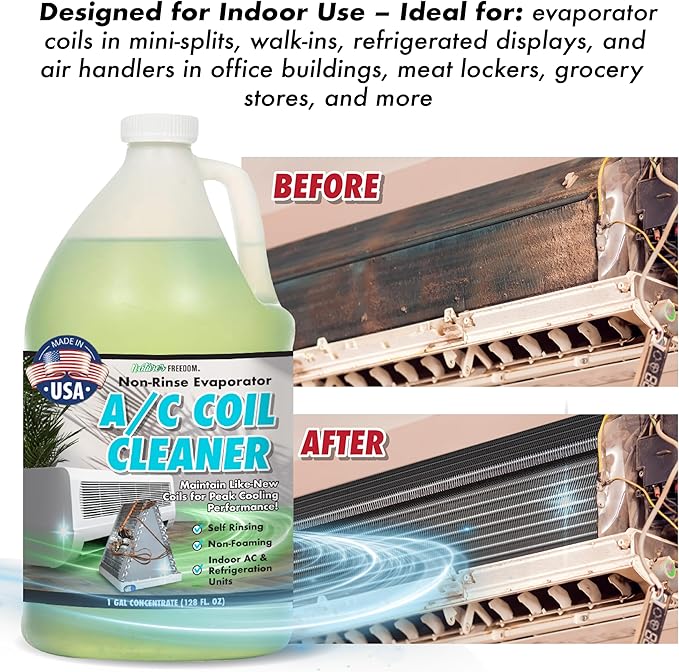 Nature's Freedom Indoor AC Coil Cleaner with Hose End Sprayer - 1 Gallon