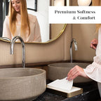 AMERICAN HOMESTEAD Disposable Hand Towels for Bathroom - White Linen-Like Guest Napkins - Ideal Paper Dinner Napkins or Bathroom Towels for Guests - 200 Count - Smooth - 15.5" x 12"