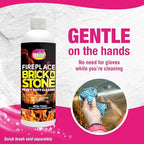 Quick 'n Brite Fireplace Gel Cleaner for Brick, Stone, Rock, Tile, and Marble, Nonabrasive Fireplace Cleaner, Made in the USA, 16 oz
