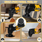Oscillating Multi Tools for Dewalt 20V Battery, Multi-Use Cutting and Sanding Tool, 4°Oscillation Angle, 6 Variable Speeds, Quick-fit Blade Design with 22pcs Accessories for Cutting, Sanding, Scraping