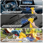 PATAZONE Electric Air Duster High-Speed,Rechargeable,Perfect for Blowing Leaves,Wood Chips,Compressed Air Dust&Sand for Car,House,Outdoor Clean Dry Sawdust Sand,80000RPM Brushless Motor (Yellow)