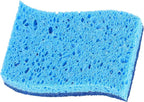 Superio Non-Scratch Cellulose Sponge Kitchen Scrub Sponges with Scouring Pad Set, Good for Non-Stick Cookware Frying Pan, Pot, Counter Top, Sink Scrubbing, Kitchen Scrubbers, Pack of 1, Blue
