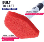 Replacement Scrubber Refill for Moku Home Extendable Tub Tile Shower Brush for Cleaning Non-Scratch (5X Scrubber Sponge Red)