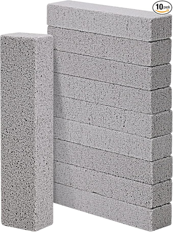 HongWay 10 Pack Pumice Stone for Cleaning, Pumice Stone for Toilet Cleaning Bowl Stick, Heavy Duty Strong Pumice Cleaning Bar for Bathtubs, Kitchen Sink, Grill, Household (5.9 x 1.4 x 0.9 Inches)