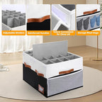 Supowin Shoe Organizer for Closet, Foldable Shoe Storage Bins with Lid & Adjustable Dividers, Fabric Shoe Box Storage Containers with Four Reinforced Handles, Fits 20 Pairs, 1 Pack, Black & White
