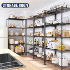 Romorgniz 5-Tier Shelf 1010LBS Storage Shelves Adjustable Wire Shelving Metal Shelving Unit Storage Rack for Kitchen Pantry Closet Laundry School Commercial 59.4" Hx21.5 W x13.6 D