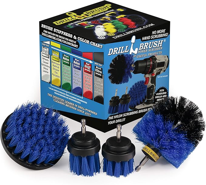 Marine Cleaning Supplies - Brush Kit for a Clean Boat - Boat Accessories - Tank Cleaner Tool Set - Hull and Deck Scrubbing Set - Professional Pool Cleaning Brushes - Aquarium Scrubber - Water Vessels