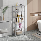 Golpart 5 tire Shelves Storage Wire Shelving Unit Metal Shelf Adjustable Organizers Storage Shelving with Wheels for Bathroom Laundry Room Kitchen Pantry12”D x 22”W x 69”H Silver