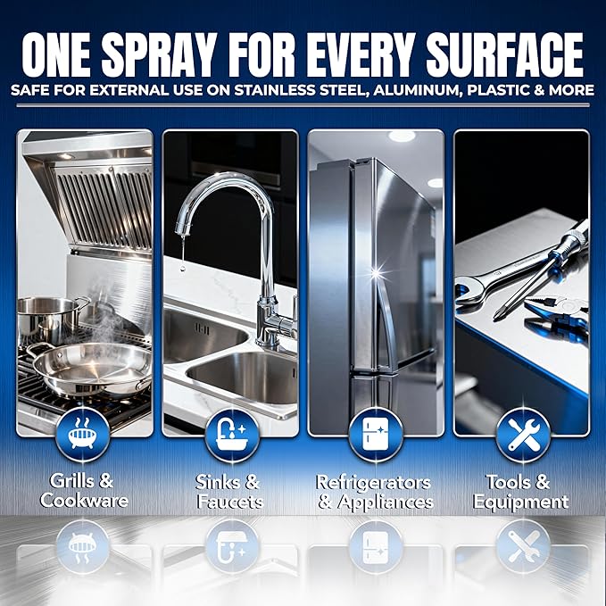 Sheila Shine 10oz Stainless Steel Cleaner and Polish - Cleans, Polishes & Protects Kitchen Appliances, Refrigerators, Sinks, Ovens & Grills - Stainless Steel Sink Cleaner for Kitchen Sink