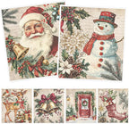 Christmas Swedish Dishcloths for Kitchen, 6 Pack Vintage Santa Claus Snowman Reusable Paper Towels Housewarming Gifts for Women, Xmas Absorbent Dish Rags for Home Cleaning