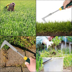 2 Pack 13" Crack Weeder Crevice Weeding Tool with Garden Gloves, Stainless Steel Manual Weeder Lawn Yard Gardening Hand Tool (L-Shape)