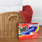 Shout Color Catcher Sheets for Laundry, Allow Mixed Washes, Prevent Color Runs and Maintain Original Clothing, 24 Count (Pack of 12)