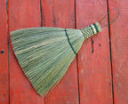 Small Whisk Broom 8" Handheld Brush Whisks Away Dust, Dirt & Debris Brush Hanger for Easy Storage Perfect for Indor Outdoor and Car - Short of Asian Whisk Broom (Style Turkey Soft Broom)