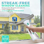 HAUSHOF Electric Window Vacuum Squeegee 11", Vacuum Squeegee Cordless Cleaner Tool Set, Window Vac with 300ml Spray Bottle & 100ml Water Tank for Mirror, Countertop, Showers