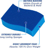 ELITRA Heavy Duty Scrubber Sponge With Hydrophilic Foam Technology - Blue - 24 Pack