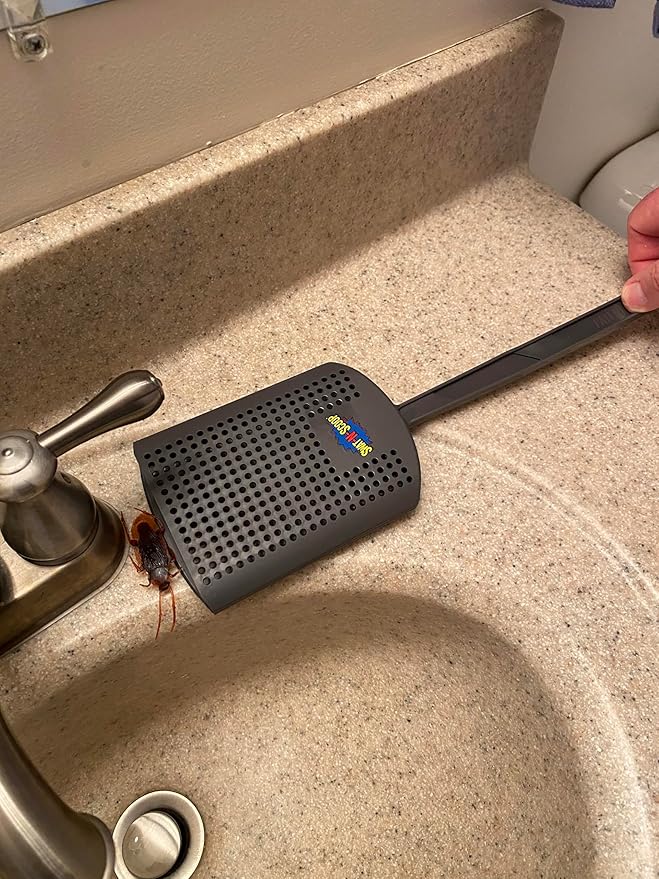 Heavy Duty Fly Swatter and Spider Catcher and Release. Insect Fly Catchers for Inside Home. House Fly Swatter or Humane Bug Catcher with Built in Insect Scoop. (3, Charcoal)