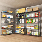 5-Tier Storage Shelves 72" H Wire Shelving, Adjustable Metal Shelving Pantry Shelves, 1325LBS Heavy Duty Rack with Shelf Liners for Garage Commercial Kitchen, 36" W x 14" D x 72" H, Black