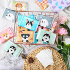 24 Packs Travel Size Tissue Pocket Slim Pack Facial 3 Ply Wallet Size Pocket Tissues for Travel Wedding Party Favors, 6 Styles(Dog)