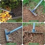 Weeding Rake Tool, Garden Weed Puller with Detachable Long Handle, 62 Inch Heavy Duty Hand Weed Remover Tool for Lawn, Yard, Atio and Backyard (5 Tines)