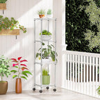 IZEUK 4 Tier Steel Storage Shelves, Adjustable Wire Shelving Unit for Kitchen, Bathroom, or Office Organization, Heavy Duty Metal Rack, 11.8" D x 11.8" W x 48.1" H, Chrome