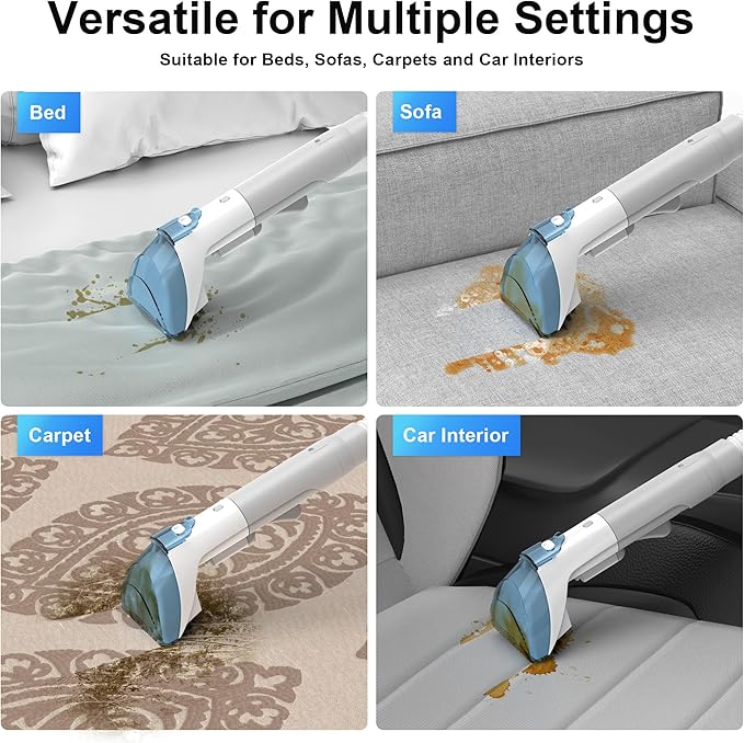 Carpet Cleaner Machine Upholstery - 450W Shampooer Portable for Couch Rug Sofa Car Seat Furniture Fabric Wet Vacuum Spot Handheld Small Mini Car Water Aspiradora de Agua Deep Extractor Washer