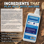 Laundry Detergent 124 Load. Crisp, Clean 'Fresh Air' Essential Oil Liquid Laundry Detergent Washing Soap for Sensitive Skin. ProvenSafe™ Cleaning Supply w/Odor & Stain Remover for Outdoor Gear