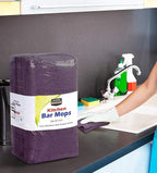 Utopia Towels Kitchen Bar Mops, Pack of 12, 16 by 19 Inches, 100% Cotton Super Absorbent Plum Towels, Multi-Purpose Cleaning Towels for Home and Kitchen Bars