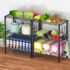 Folews 3-Tier Metal Shelf for Storage, Wire Shelving Unit Storage Rack Organizer Steel Utility Shelf for Kitchen Office Garage Pantry Laundry Organization(13.4D x 23.2W x 29.7H Inches)