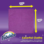 Fabuloso Microfiber Cleaning Cloths for Home & Car, Lint-Free Scratch-Free Rags for Glass, Kitchen & Wood, Reusable Machine Washable, Absorbent for Dusting & Wiping, Purple, 13 x 13 in, 12 Count
