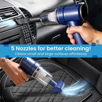 Productverse Portable Cordless Vacuum Cleaner, 22000 PA, Vacuum Cleaner with LED Light, Handheld Vacuum Cordless, Suck and Blow 2 in 1 Portable Vacuum for Car, Home, Office, pet (Blue)