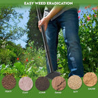 Hoe Garden Tool, 2-in-1 Garden Hoe with Heavy Duty Metal Hoe, 17-60 Inch Garden Hand Tiller with Long Handle for Gardening, Weeding, Lossening, Tilling, Black