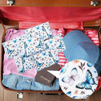 Geyee 50 Packs Facial Tissue Travel Packs Disposable Pocket Tissues for Wedding Guest Travel School Purse Home Supplies, 500 Sheets 3 Ply(Vintage Butterfly)