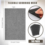 Hicarer 50 Pcs Flexible Scrubbing Screen for Household Cleaning 5.5" x 4" Scrubber Flexible Scouring Mesh Pad Cleaning Abrasive Grit Screen for Remove Carbon Rust Scale