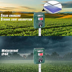 Lulu Home 2 Packs Ultrasonic Animal Repeller, Weatherproof Solar Powered Rodent Repeller with Motion Activated Flashing LED Light, Repel Dogs, Cat, Squirrels, Raccoon, Rabbit, Fox & More