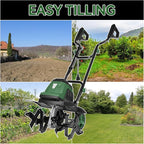 18-Inch Electric Tiller Cultivator, LAZYLAND 15A 380RPM Corded Rototiller with 9-Inch Tillling Depth, 6X4 Steel Tines for Garden/Lawn/Yard/Soil Aeration/Soil Cultivation