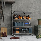 M MZG 4 Tiers Storage Shelves Load 1400LBS, Metal Shelving Wire Metal Shelving Unit Shelves for Storage Adjustable Garage Shelving for Pantry Kitchen Garage Chrome 17.7" D x 47.3" W x 62.7" H