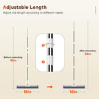 Floor Squeegee for Concrete Floors, 180° Rotating Silicone Broom, Squeegee for Floor with Long Handle and Dual-Sided Blade Design, Water and Pet Hair Remover for Bathroom Floors, Tile, Deck and Glass